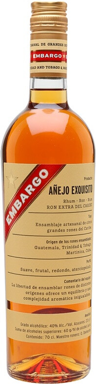 Ром Embargo Anejo Exquisito, 0.7 л