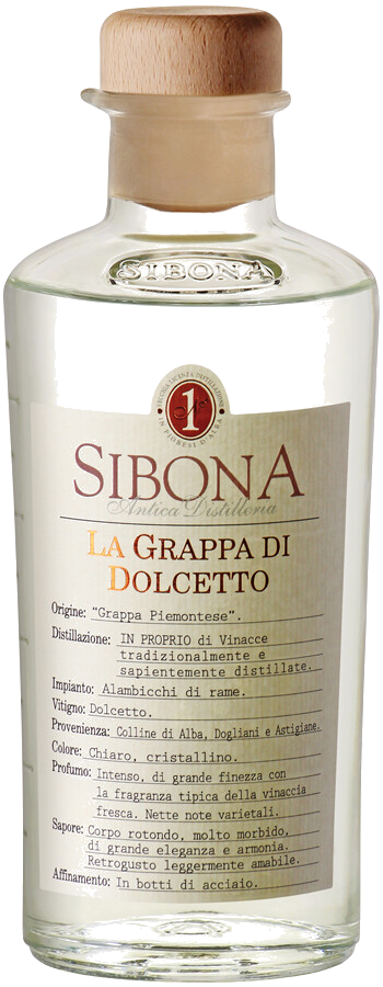 Граппа Sibona,  La Grappa di Dolcetto, 0.5 л