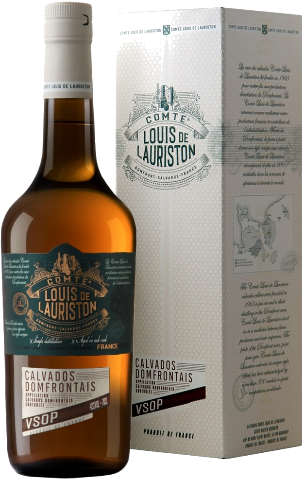 Кальвадос Comte Louis de Lauriston VSOP, Domfrontais AOC, gift box, 0.7 л