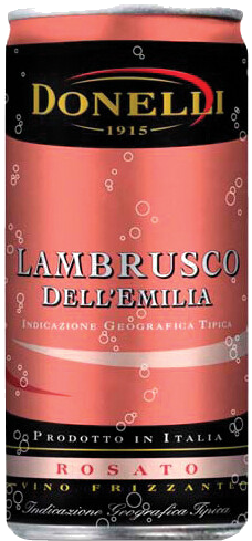 Игристое вино Donelli, Lambrusco dell′Emilia IGT Rosato, in can, 200 мл