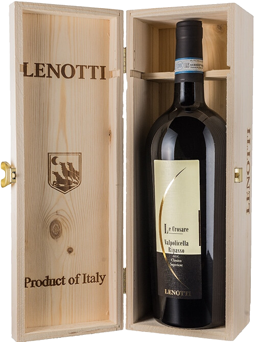 Вино Lenotti, Le Crosare Valpolicella Ripasso DOC Classico Superiore, wooden box, 1.5 л