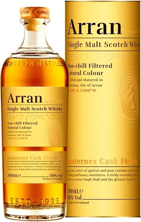 Виски Arran Sauternes Cask Finish, in tube, 0.7 л