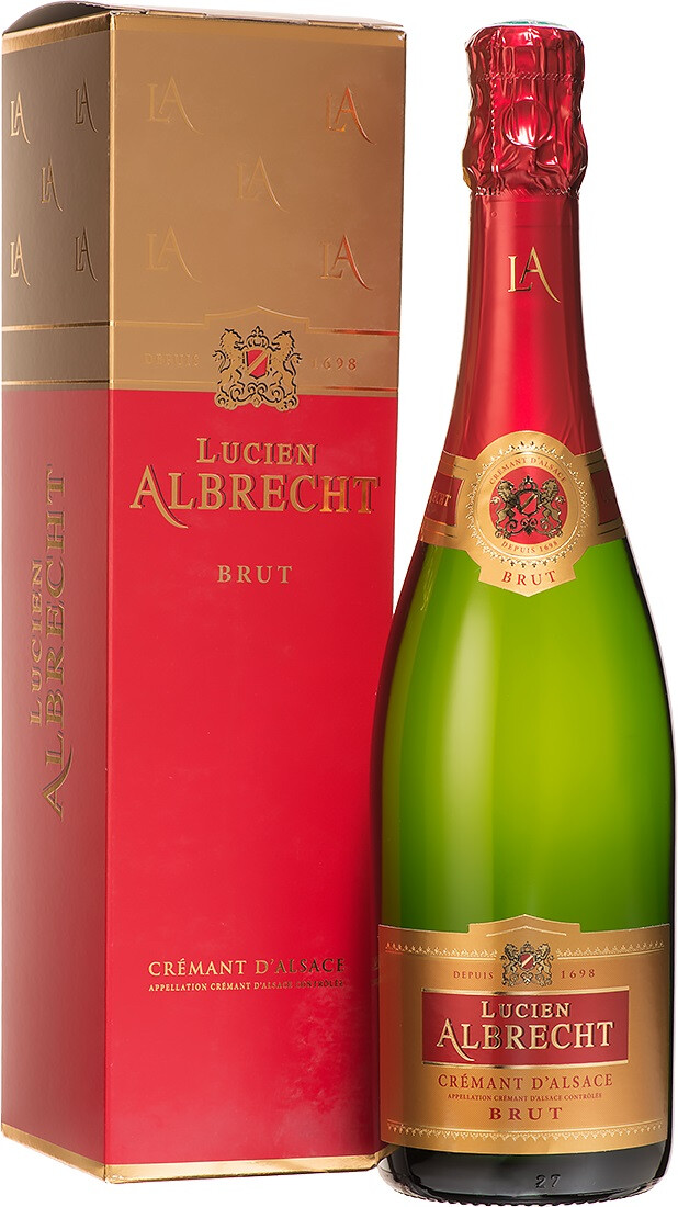 Игристое вино Lucien Albrecht, Brut, Cremant d′Alsace AOC, gift box, 1.5 л