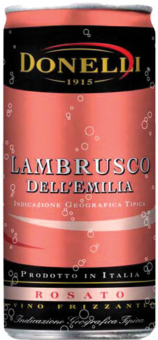 Игристое вино Donelli, Lambrusco dell′Emilia IGT Rosato, in can, 200 мл